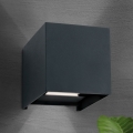 LED Venkovní nástěnné svítidlo CUBE 2xLED/3W/230V IP54 antracit