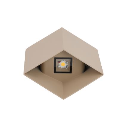 LED Venkovní nástěnné svítidlo CUBE LED/10W/230V IP54 béžová