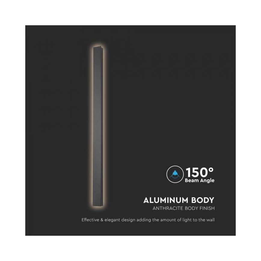 LED Venkovní nástěnné svítidlo LED/10W/230V 3000K IP65 51 cm antracit