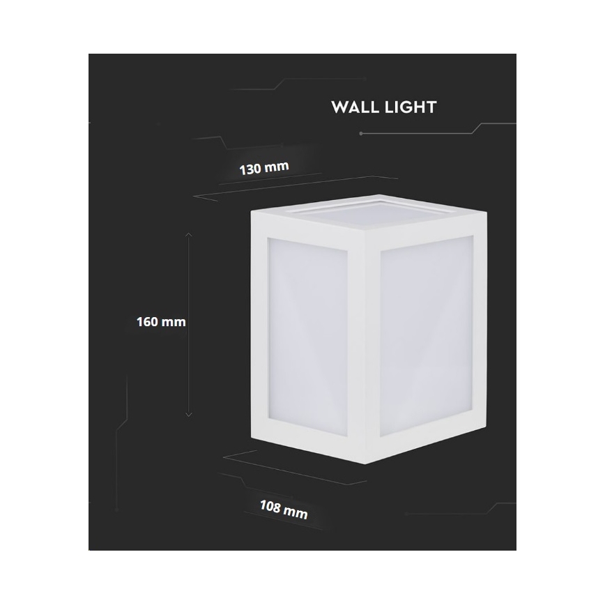 LED Venkovní nástěnné svítidlo LED/12W/230V 3000K IP65 bílá