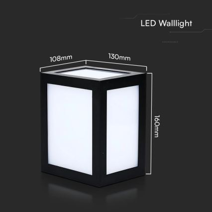 LED Venkovní nástěnné svítidlo LED/12W/230V 3000K IP65 černá