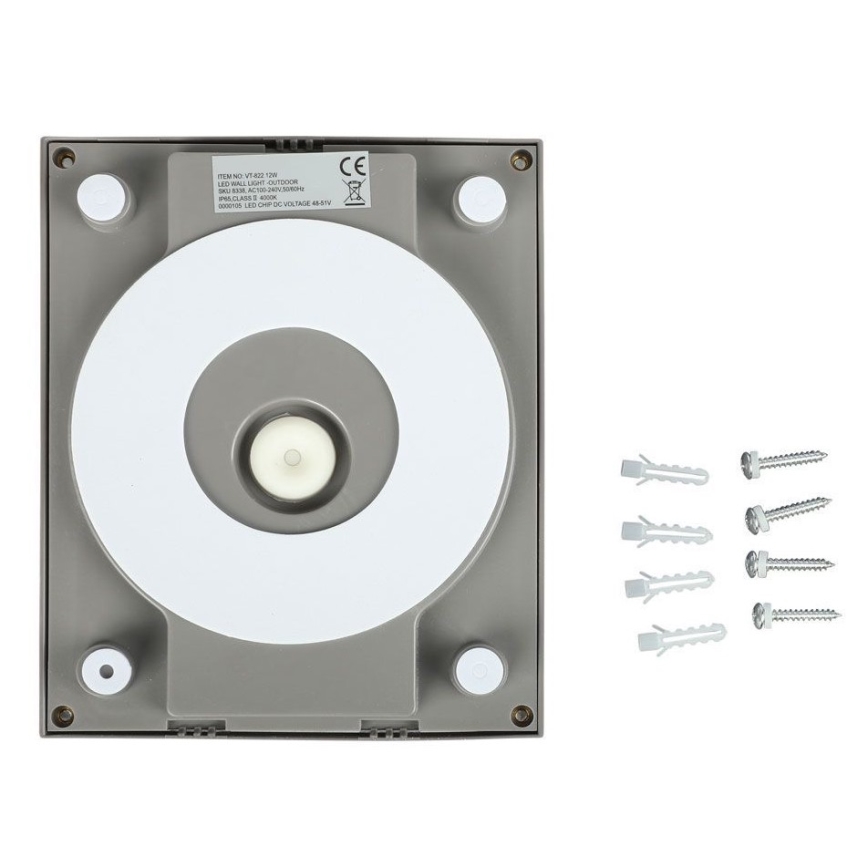 LED Venkovní nástěnné svítidlo LED/12W/230V 3000K IP65 šedá