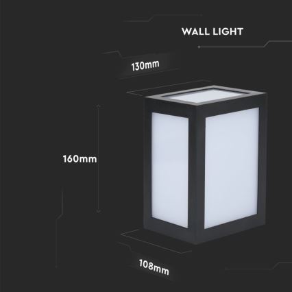 LED Venkovní nástěnné svítidlo LED/12W/230V 4000K IP65 černá