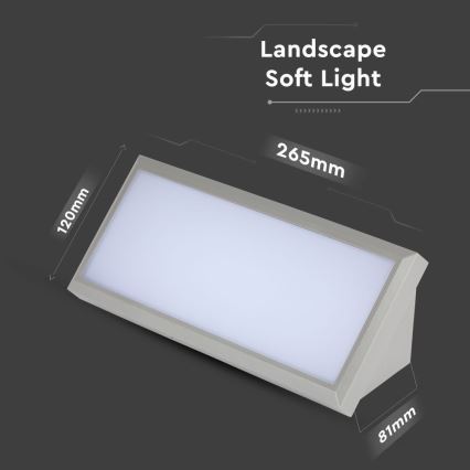 LED Venkovní nástěnné svítidlo LED/12W/230V 6400K IP65 šedá