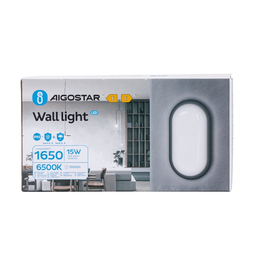 LED Venkovní nástěnné svítidlo LED/15W/230V 6500K černá IP65