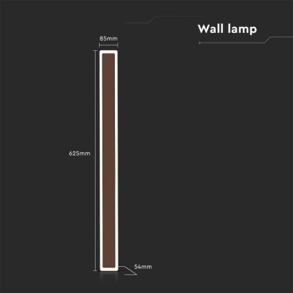 LED Venkovní nástěnné svítidlo LED/17W/230V 3000K IP65 hnědá