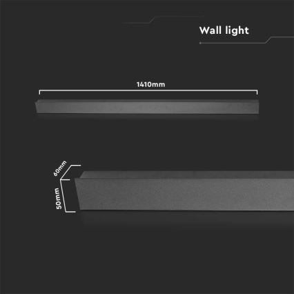 LED Venkovní nástěnné svítidlo LED/23W/230V 4000K IP65 141 cm černá