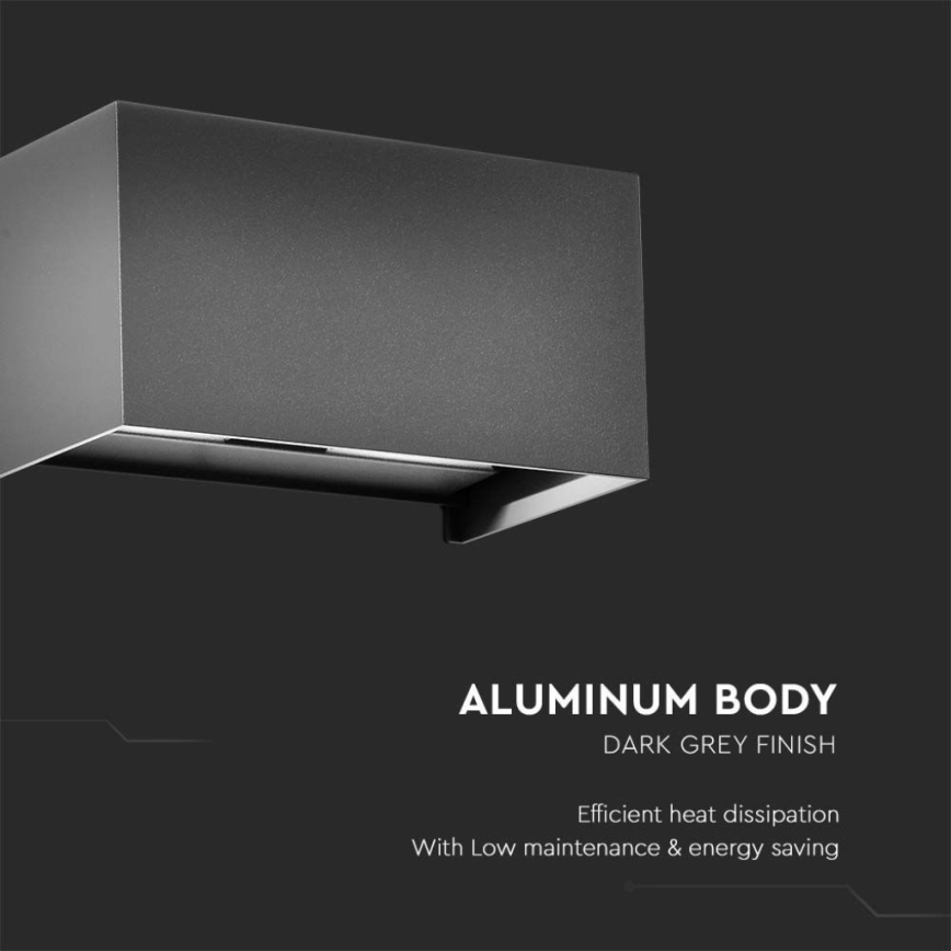 LED Venkovní nástěnné svítidlo LED/24W/230V 4000K IP65 antracit