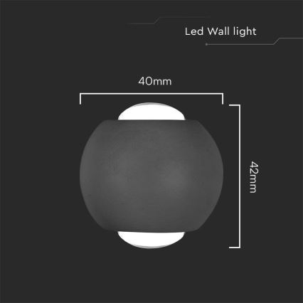 LED Venkovní nástěnné svítidlo LED/2W/230V 3000K IP54 černá