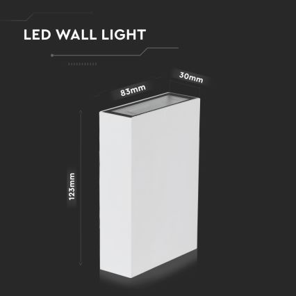 LED Venkovní nástěnné svítidlo LED/4W/230V 3000K IP65 bílá