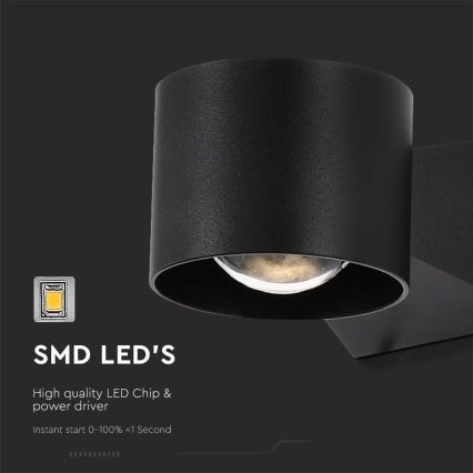 LED Venkovní nástěnné svítidlo LED/5W/230V 4000K IP65 černá