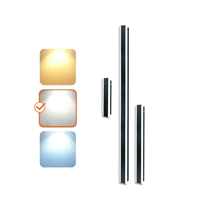 LED Venkovní nástěnné svítidlo MIRANA S LED/8W/230V 4000K IP44 30 cm černá