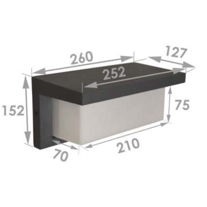 LED Venkovní nástěnné svítidlo NEELY LED/12W/230V IP54 černá