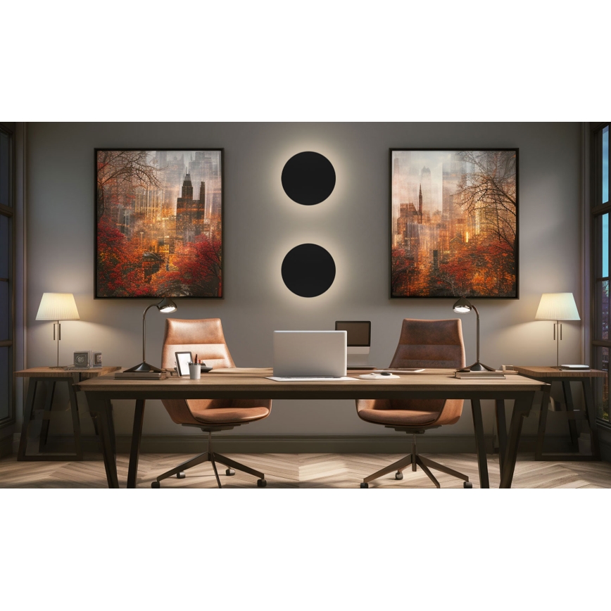 LED Venkovní nástěnné svítidlo PIATTA LED/12W/230V 3000/4000/6000K pr. 18 cm IP44 černá