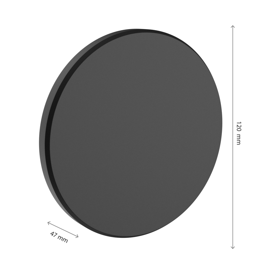 LED Venkovní nástěnné svítidlo PIATTA LED/12W/230V 3000/4000/6000K pr. 18 cm IP44 černá