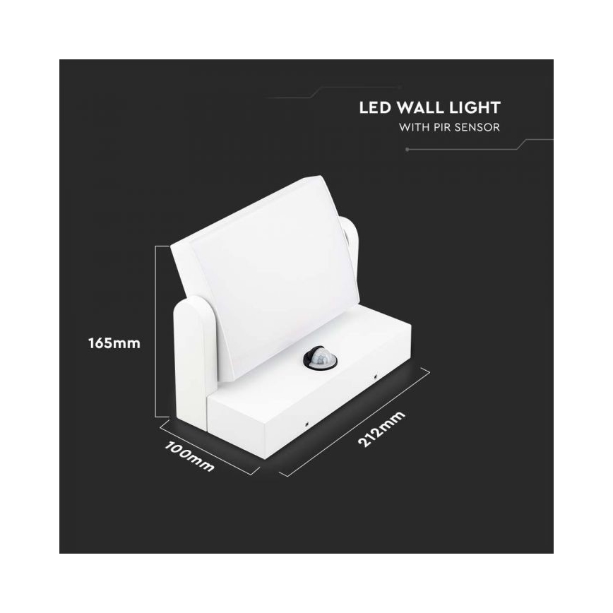 LED Venkovní nástěnné svítidlo se senzorem LED/17W/230V 4000K IP65 bílá