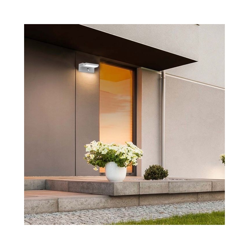 LED Venkovní nástěnné svítidlo se senzorem LED/17W/230V 4000K IP65 černá