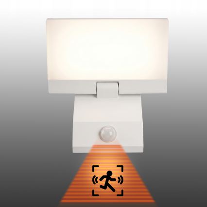 LED Venkovní nástěnné svítidlo se senzorem pohybu LED/18W/230V IP44 bílá
