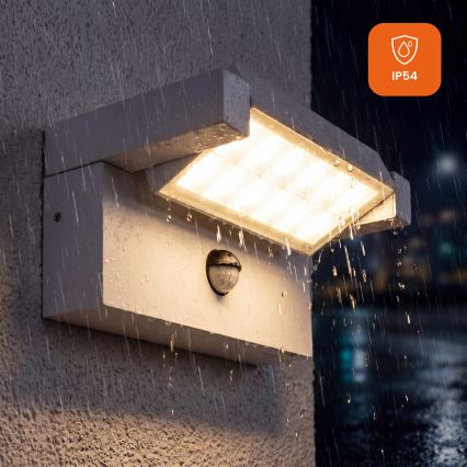 LED Venkovní nástěnné svítidlo se senzorem pohybu a soumraku LED/25W/230V 3000/4000/6500K IP54 bílá