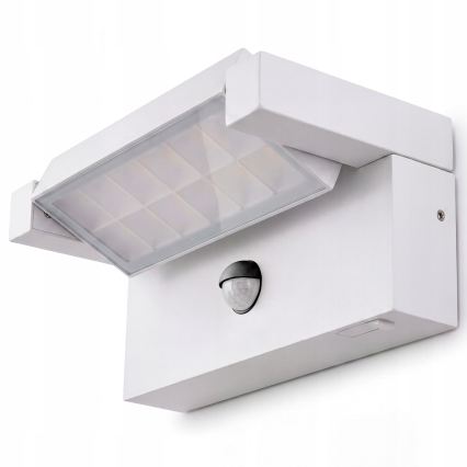 LED Venkovní nástěnné svítidlo se senzorem pohybu a soumraku LED/25W/230V 3000/4000/6500K IP54 bílá