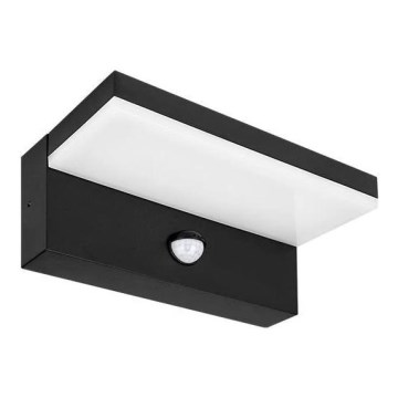 LED Venkovní nástěnné svítidlo se senzorem LED/9W/230V 4000K IP44 černá