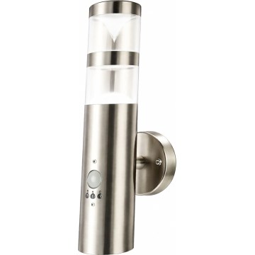 LED Venkovní nástěnné svítidlo se senzorem pohybu 1xGU10/5W/230V IP44 matný chrom