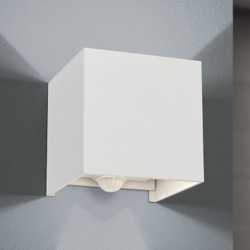 LED Venkovní nástěnné svítidlo se senzorem pohybu a soumraku CUBE-S LED/13W/230V IP54 bílá