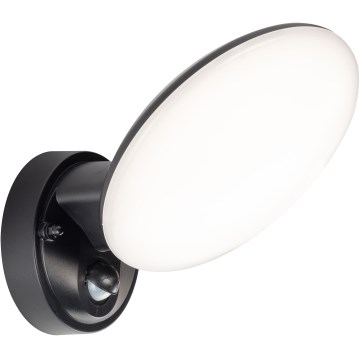 LED Venkovní nástěnné svítidlo se senzorem pohybu a soumraku OLAF LED/10W/230V IP44 černá