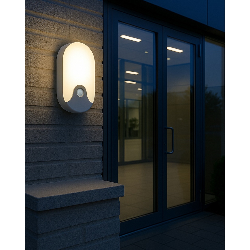 LED Venkovní nástěnné svítidlo se senzorem pohybu LED/18W/230V IP44 bílá