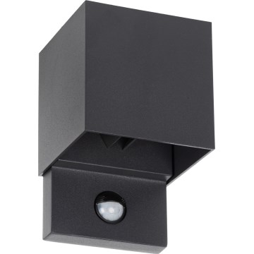 LED Venkovní nástěnné svítidlo se senzorem REKA LED/7W/230V IP54 antracit hranatý