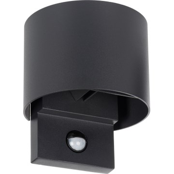 LED Venkovní nástěnné svítidlo se senzorem REKA LED/7W/230V IP54 antracit kulatý
