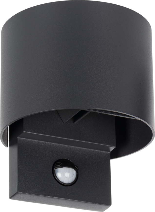 LED Venkovní nástěnné svítidlo se senzorem REKA LED/7W/230V IP54 antracit kulatý