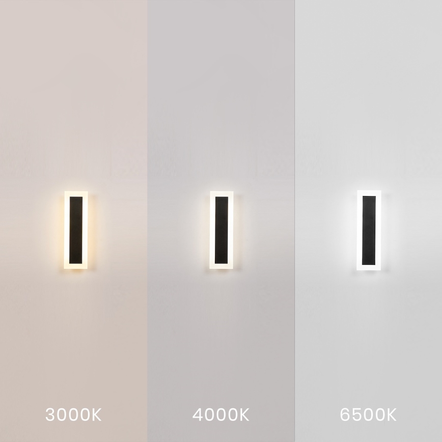 LED Venkovní nástěnné svítidlo WOW LED/10W/230V 3000/4000/6500K 30 cm IP54 černá
