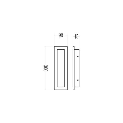 LED Venkovní nástěnné svítidlo WOW LED/10W/230V 3000/4000/6500K 30 cm IP54 černá