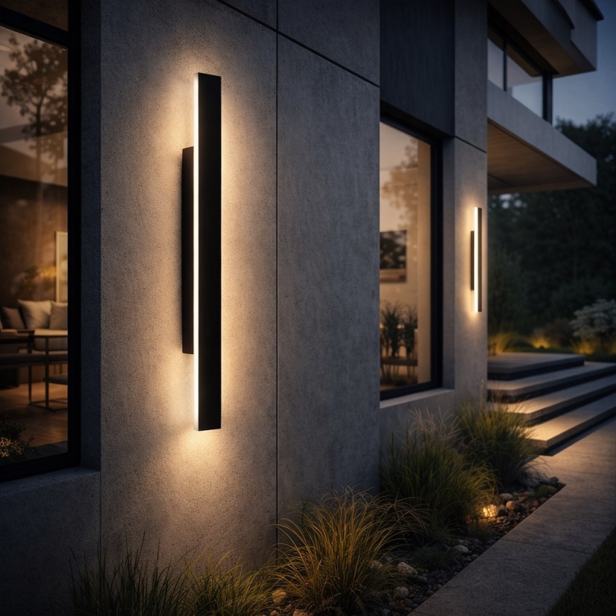 LED Venkovní nástěnné svítidlo WOW LED/11W/230V 3000/4000/6000K 60 cm IP54 černá