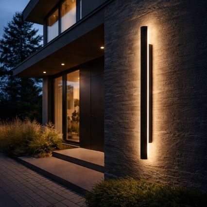 LED Venkovní nástěnné svítidlo WOW LED/20W/230V 3000/4000/6000K 120 cm IP54 černá