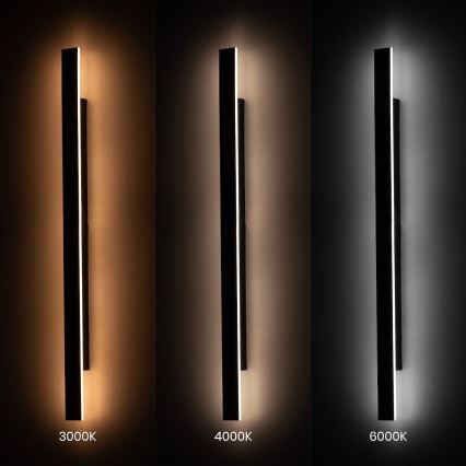 LED Venkovní nástěnné svítidlo WOW LED/20W/230V 3000/4000/6000K 120 cm IP54 černá