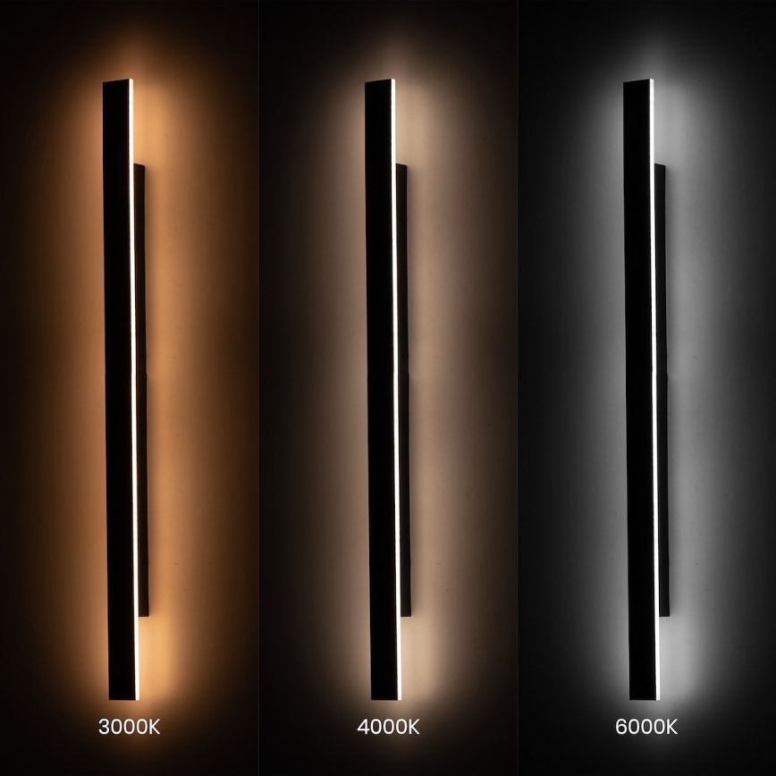 LED Venkovní nástěnné svítidlo WOW LED/20W/230V 3000/4000/6000K 120 cm IP54 černá