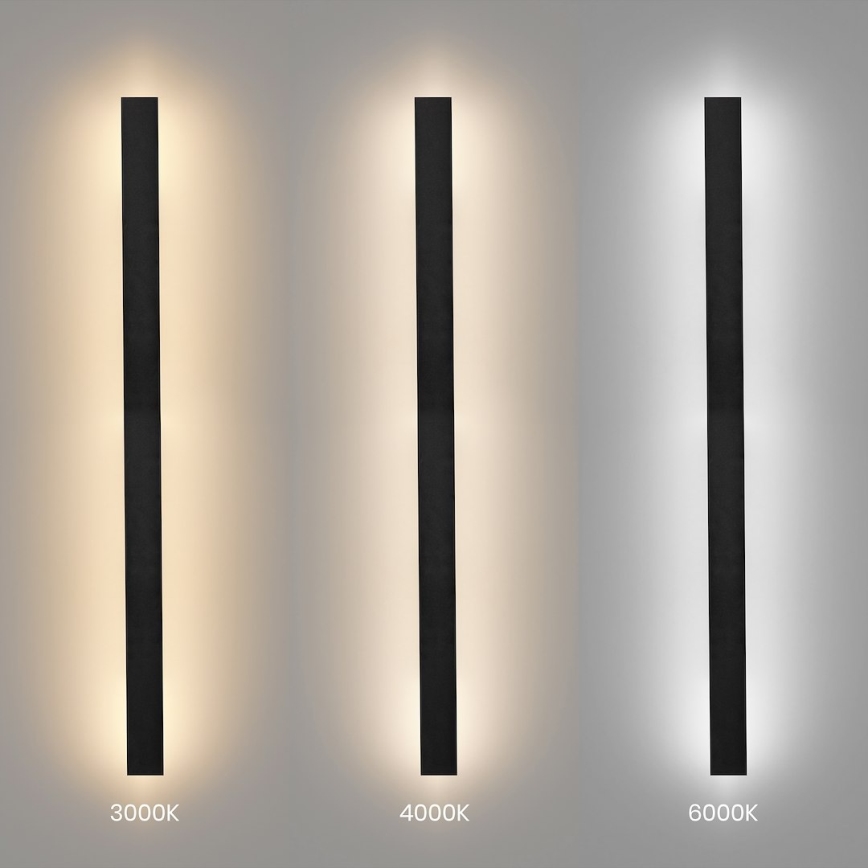 LED Venkovní nástěnné svítidlo WOW LED/20W/230V 3000/4000/6000K 120 cm IP54 černá