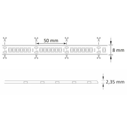 LED Venkovní pásek 3m LED/23W/24V/230V 4000K IP65