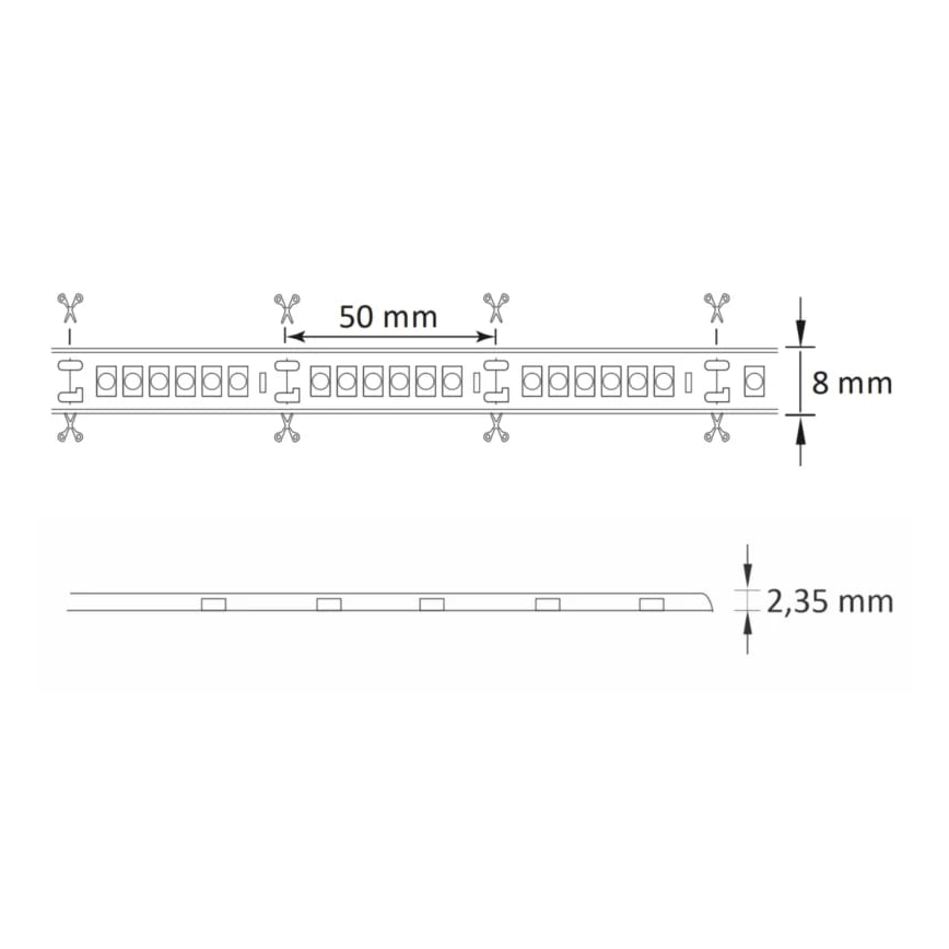 LED Venkovní pásek 3m LED/23W/24V/230V 4000K IP65