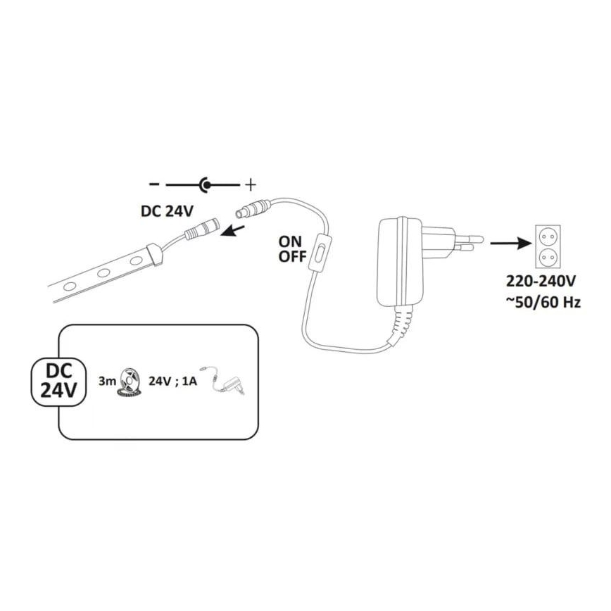 LED Venkovní pásek 3m LED/23W/24V/230V 4000K IP65
