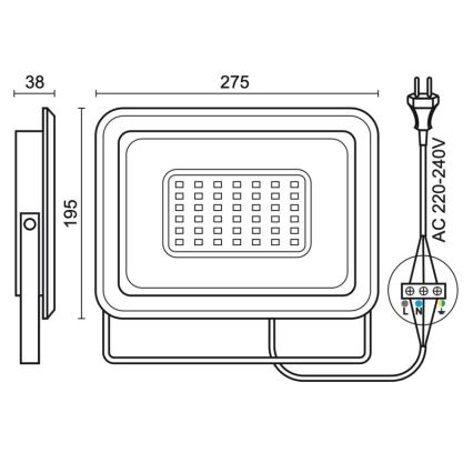 LED Venkovní reflektor LED/100W/230V 4000K IP65 černá