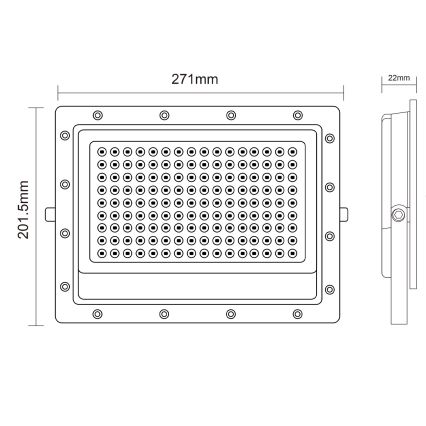 LED Venkovní reflektor LED/150W/230V 5000K IP65 šedá