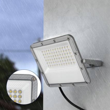 LED Venkovní reflektor LED/50W/230V 4500K IP65 šedá