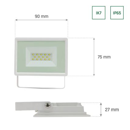 LED Venkovní reflektor NOCTIS LUX 3 LED/10W/230V 3000K IP65 bílá