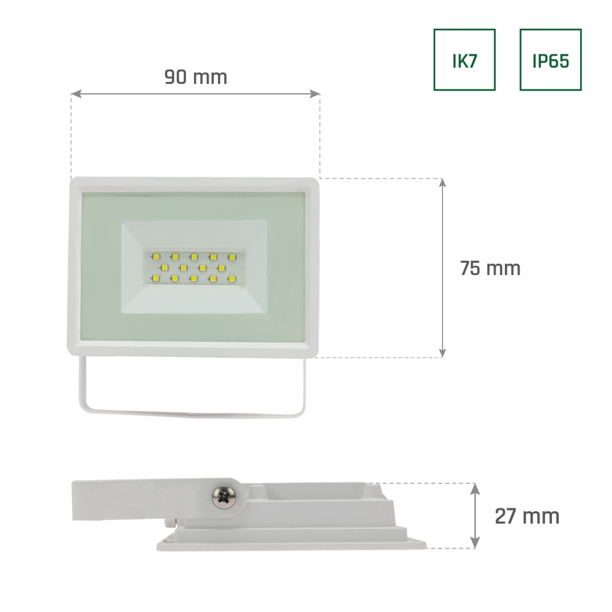 LED Venkovní reflektor NOCTIS LUX 3 LED/10W/230V 6000K IP65 bílá