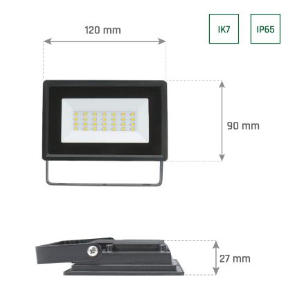 LED Venkovní reflektor NOCTIS LUX 3 LED/20W/230V 3000K IP65 černá