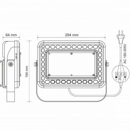 LED Venkovní reflektor PROFI LED/100W/180-305V IP65