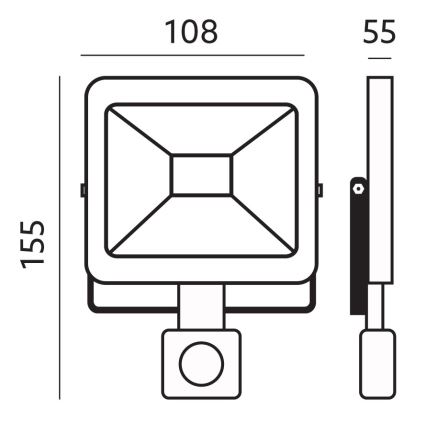 LED Venkovní reflektor se senzorem LED/10W/230V 6500K IP44